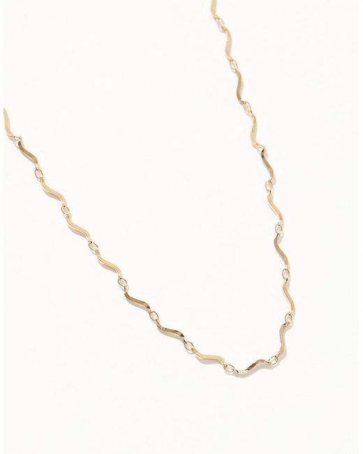 ASOS Natural 14k Plated Short Necklace With Wave Design