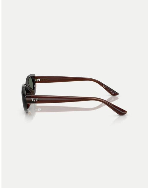 Ray-Ban Brown Rb4441D Rectangle Sunglasses With Lens