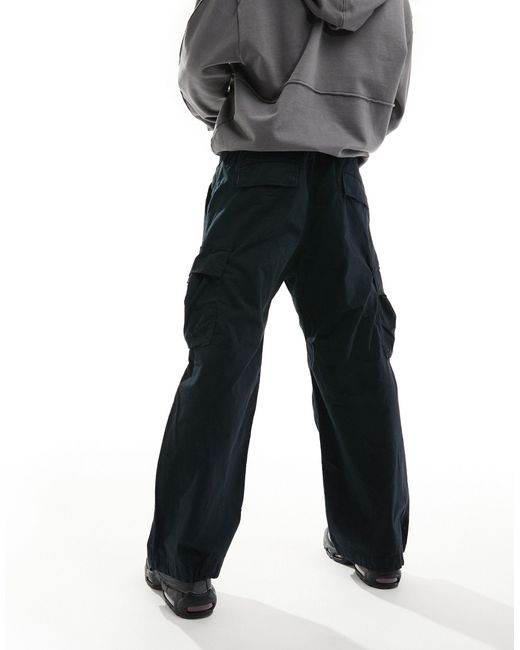 Pantalon cargo large en tissu ripstop Jack & Jones pour homme en coloris Black