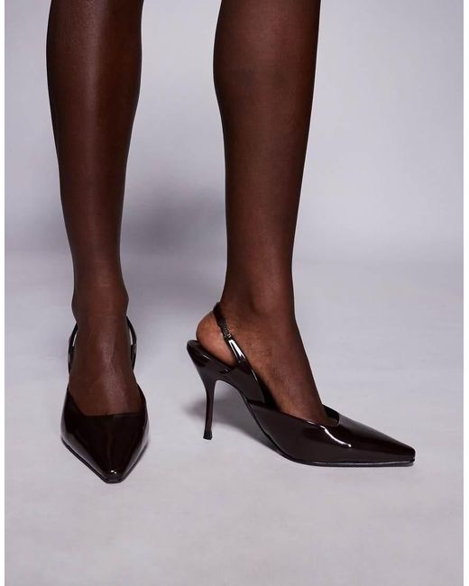SIMMI Brown Simmi London Darcia Pointed Slingback Heeled Shoes