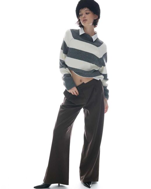 Stradivarius Gray Basic Knit Jumper