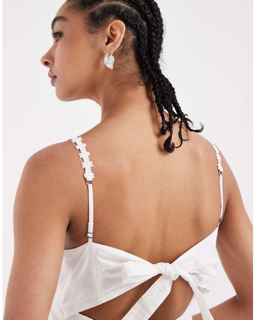 Hollister White V-neck Button Through Mini Dress