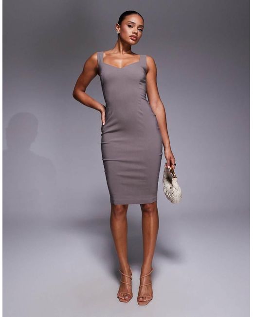 Vesper Purple Bodycon Midi Dress