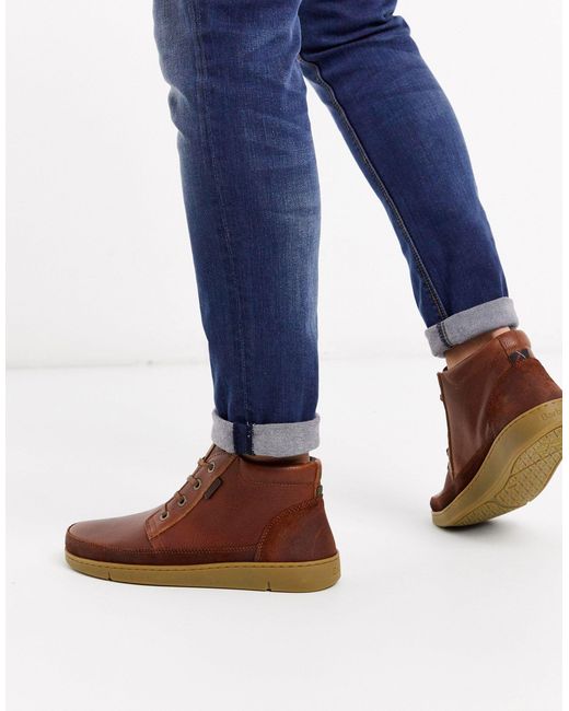 Barbour Wombat Lace Up Boots in Brown 