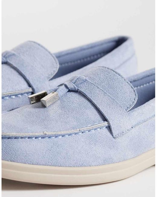 SEQWL Blue Panther Tassel Trim Loafer