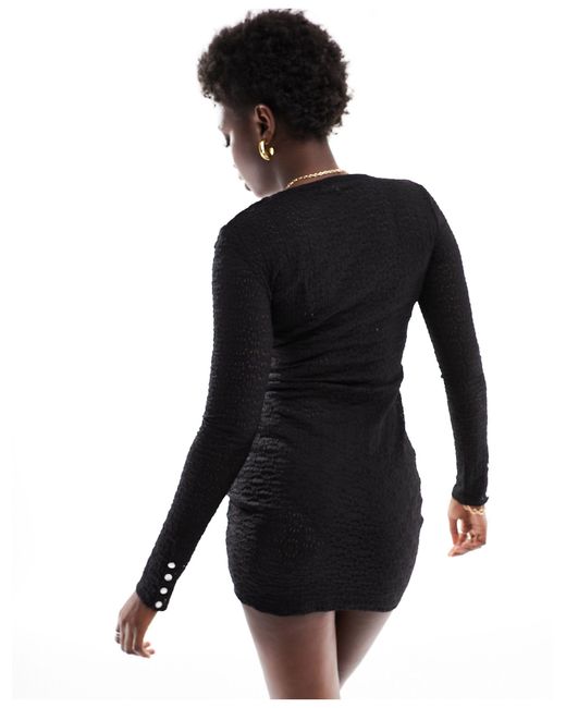Vestido corto texturizado Cotton On de color Black