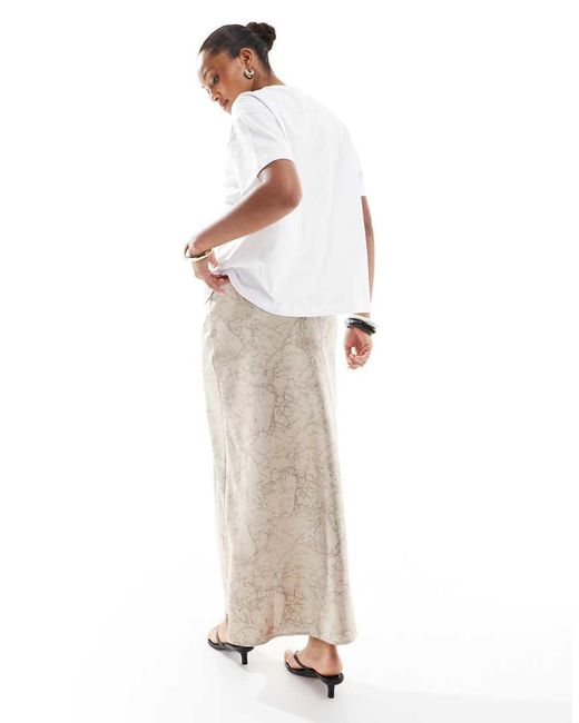 4th & Reckless White Satin Maxi Skirt