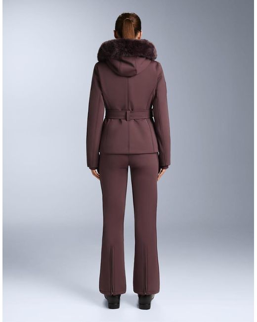 Oysho Purple Water-Resistant Stretch Flare Ski Trousers