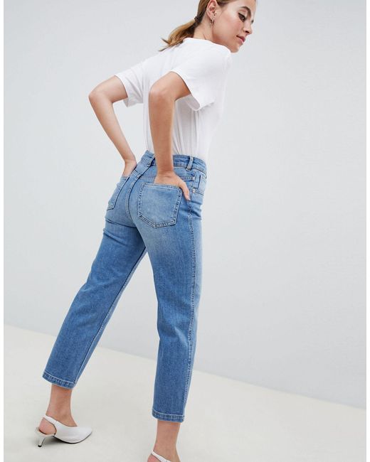 petite high rise straight leg jeans