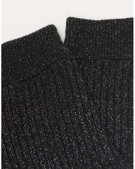 Calzedonia Black Glitter Ribbed Socks