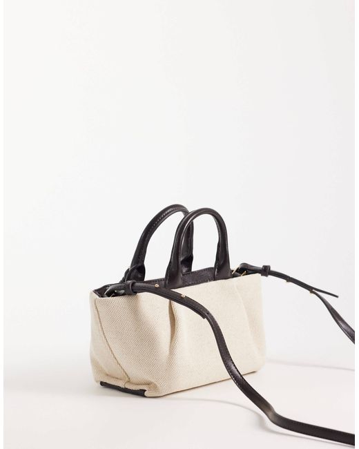 Mango Natural Small Structured Slouch Shoulder Bag