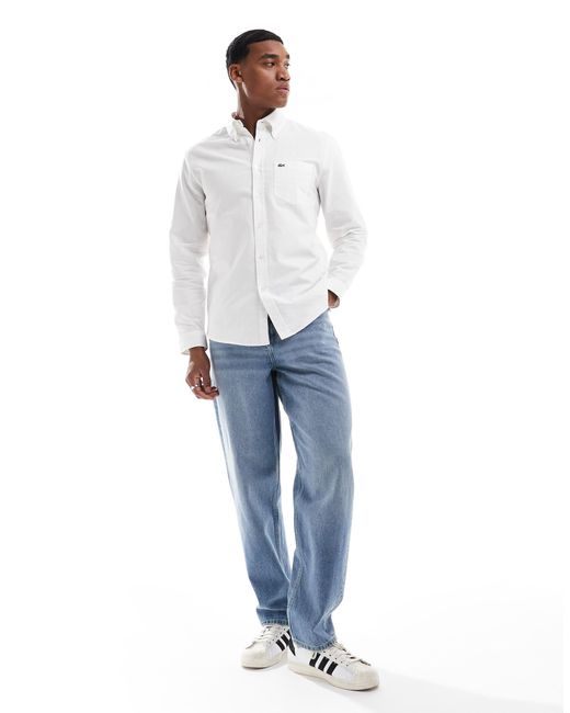 Lacoste – langärmliges hemd in White für Herren