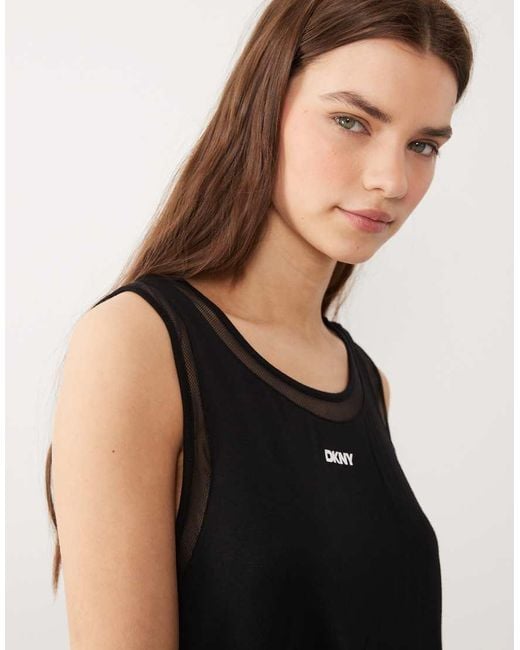 DKNY Black Tank And Boxer Lounge Set