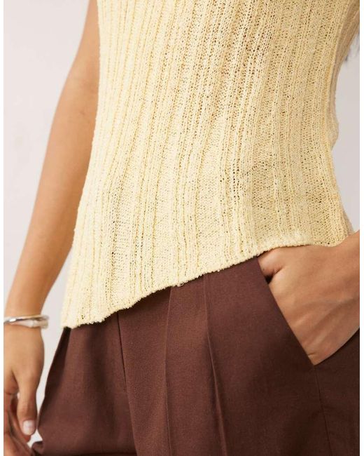 ASOS Multicolor Knitted Ladder Stitch Asymmetrical Top
