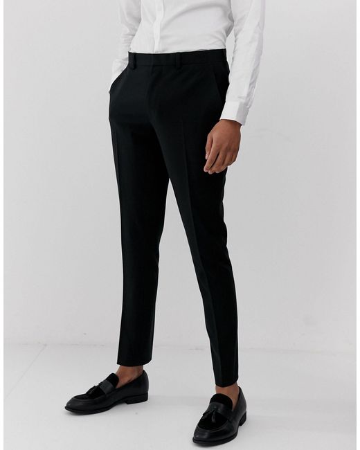 mens black super skinny trousers