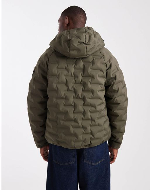 Doudoune texturée à capuche - kaki Threadbare pour homme en coloris Green