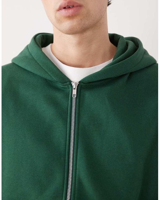 Collusion Green Zip Through Hoodie for men