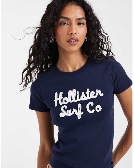 Hollister Blue Front Logo Baby Tee