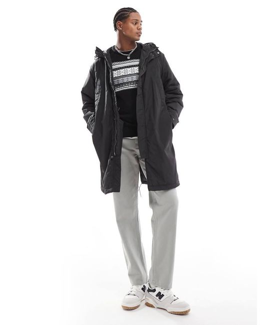 Lyle & Scott Black Longline Parka for men