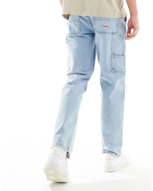 Only & Sons – helle jeans mit geradem schnitt und kante in Blue für Herren