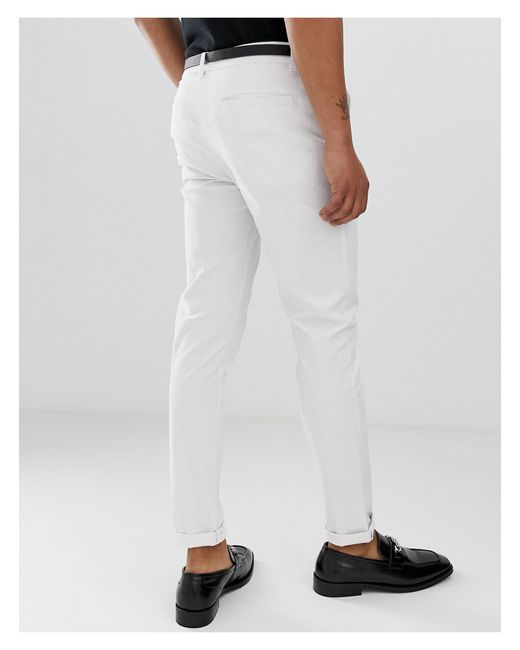 ASOS Denim Skinny Chinos in White for 