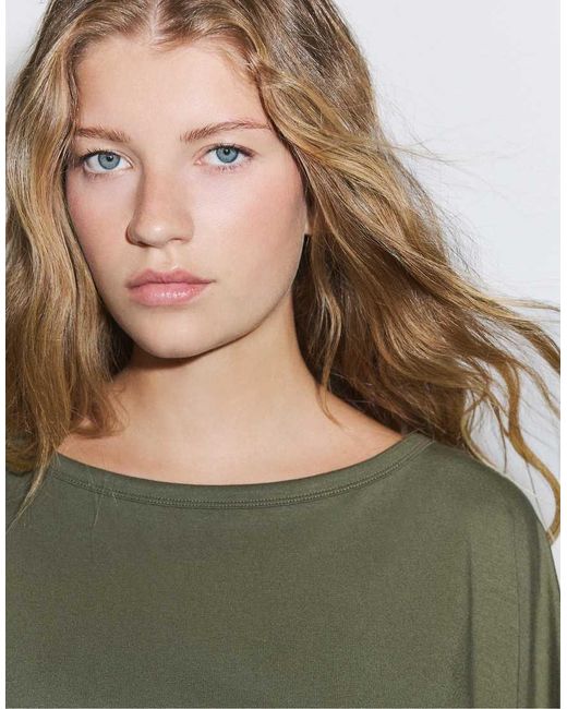 Stradivarius Blue Long Sleeve T-shirt