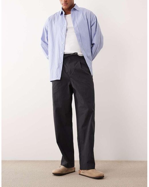 ASOS Black Loose Elasticated Trouser With Pleat for men
