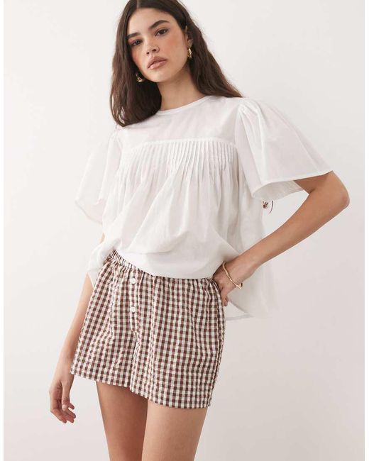 Wednesday's Girl White Wednesdays Girl Co-Ord Button Detail Short