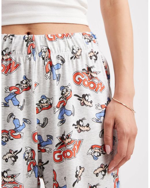 ASOS White Lounge Bottoms With Disney's Goofy Graphic