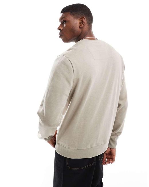 Sudadera Color Piedra Con Cuello Redondo De -Neutro Threadbare de hombre de color Gray