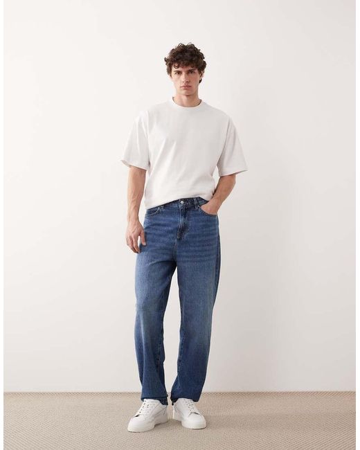 ASOS COLLECTIVE Blue Ac-b-251 Tapered Slim Fit Jeans for men
