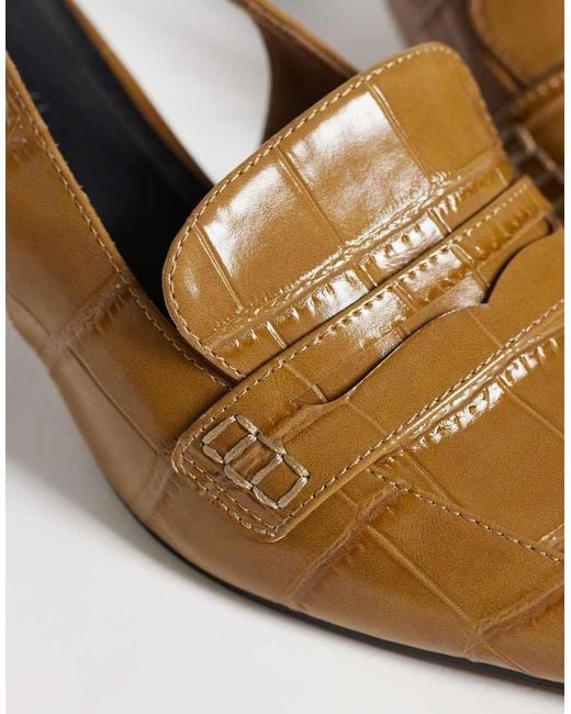 ASOS Natural Sundae Slingback Kitten Heeled Loafers