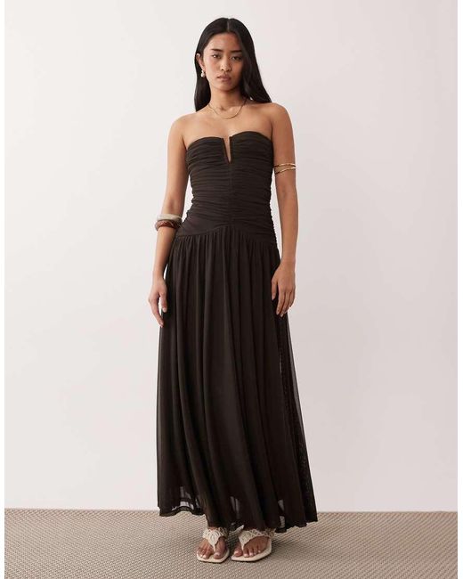 Nia Black Abbott Kinney Bandeau Floaty Midaxi Dress