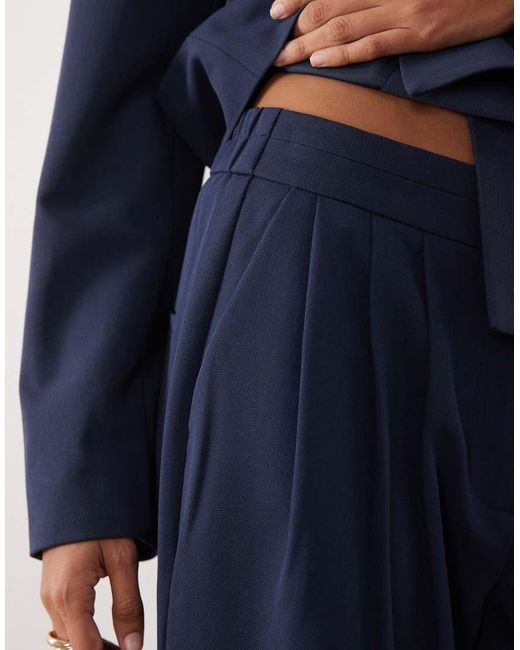 Y.A.S Blue High Waisted Tailored Trousers Co-ord
