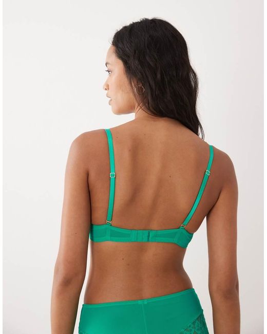 Ann Summers Green Sexy Lace Padded Plunge Bra