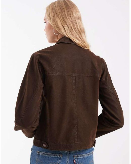Free People Brown Blair Vegan Suede Sierra Jacket