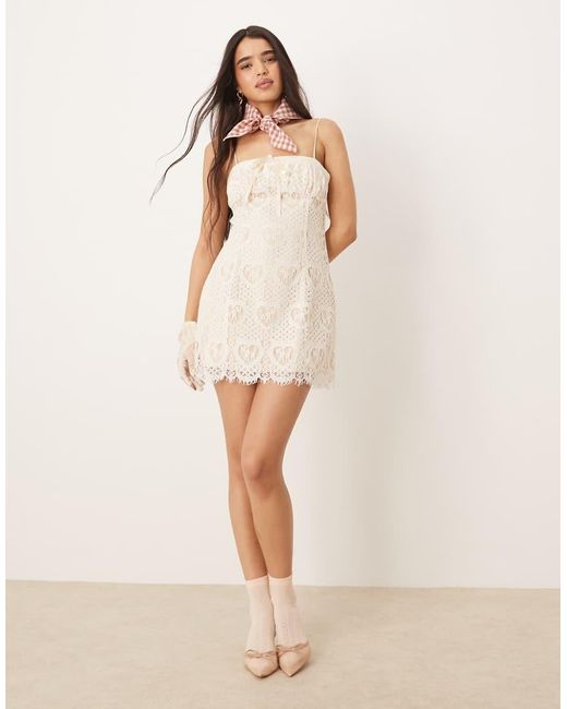 For Love & Lemons Natural Claire Mini Dress