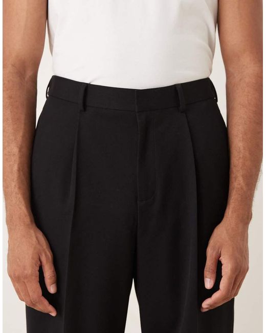 ASOS Black Relaxed Tapered Dress Pants for men