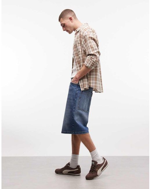 Collusion Blue Denim Skater Jort for men