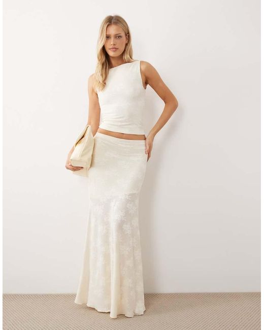Gina Tricot Natural Co-ord Sheer Lace Sleeveless Top