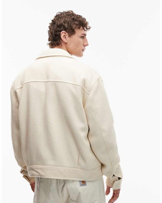 ASOS Natural Wool Look Harrington Jacket for men