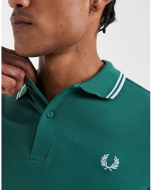 Fred Perry Green Twin Tipped Polo Shirt for men