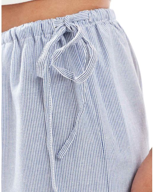 ONLY White Wide Leg Tie Detail Trousers