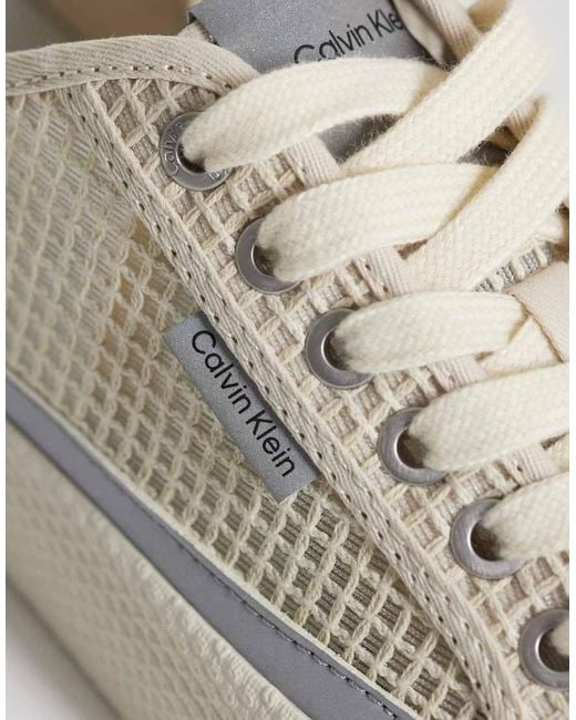 Calvin Klein Natural Chunky Low Raffia Trainers