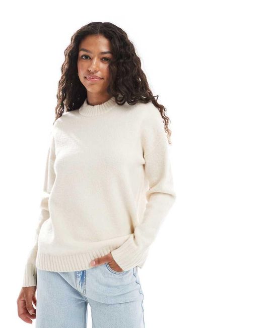 Threadbare White Round Neck Oversized Sweater