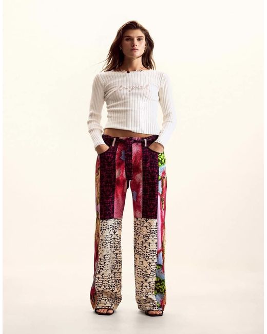 Desigual Natural Fluid Trousers Designed By Mr. Christian Lacroix