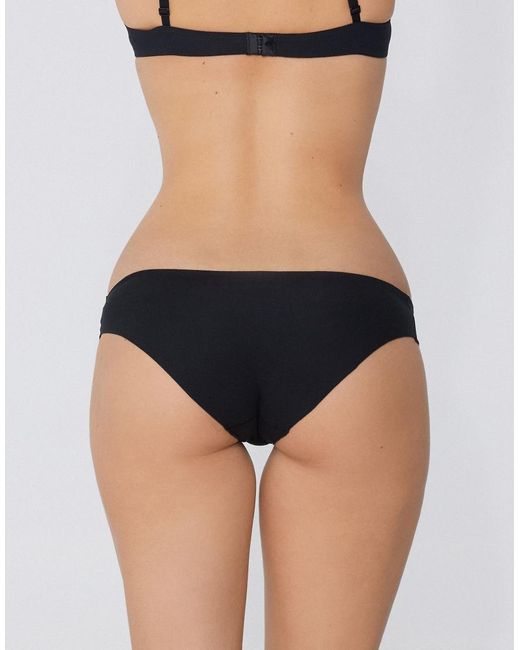 Tezenis Black Seamless Cotton Knickers