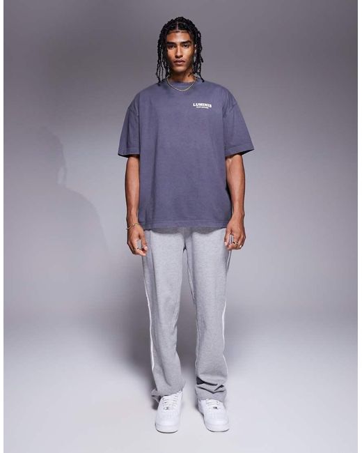 River Island Purple Oversized T-shirt With Luminis Back Print for men