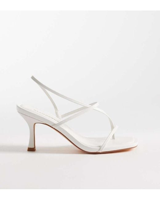 Glamorous White Barely There Heeled Sandals With