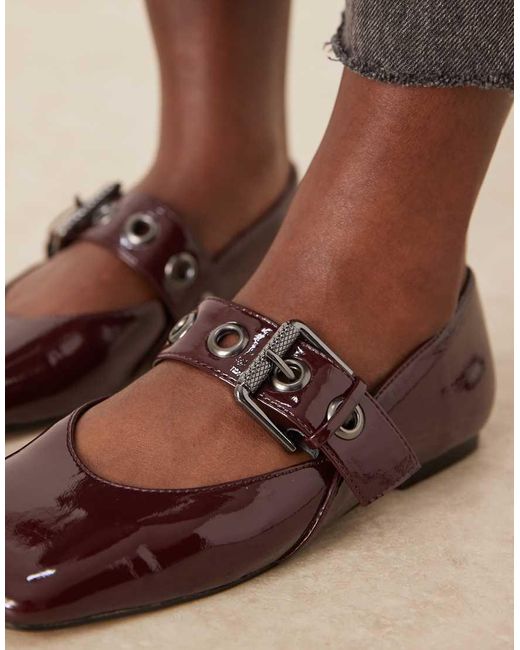 ASOS Brown Lazarus Mary Jane Ballet Flats